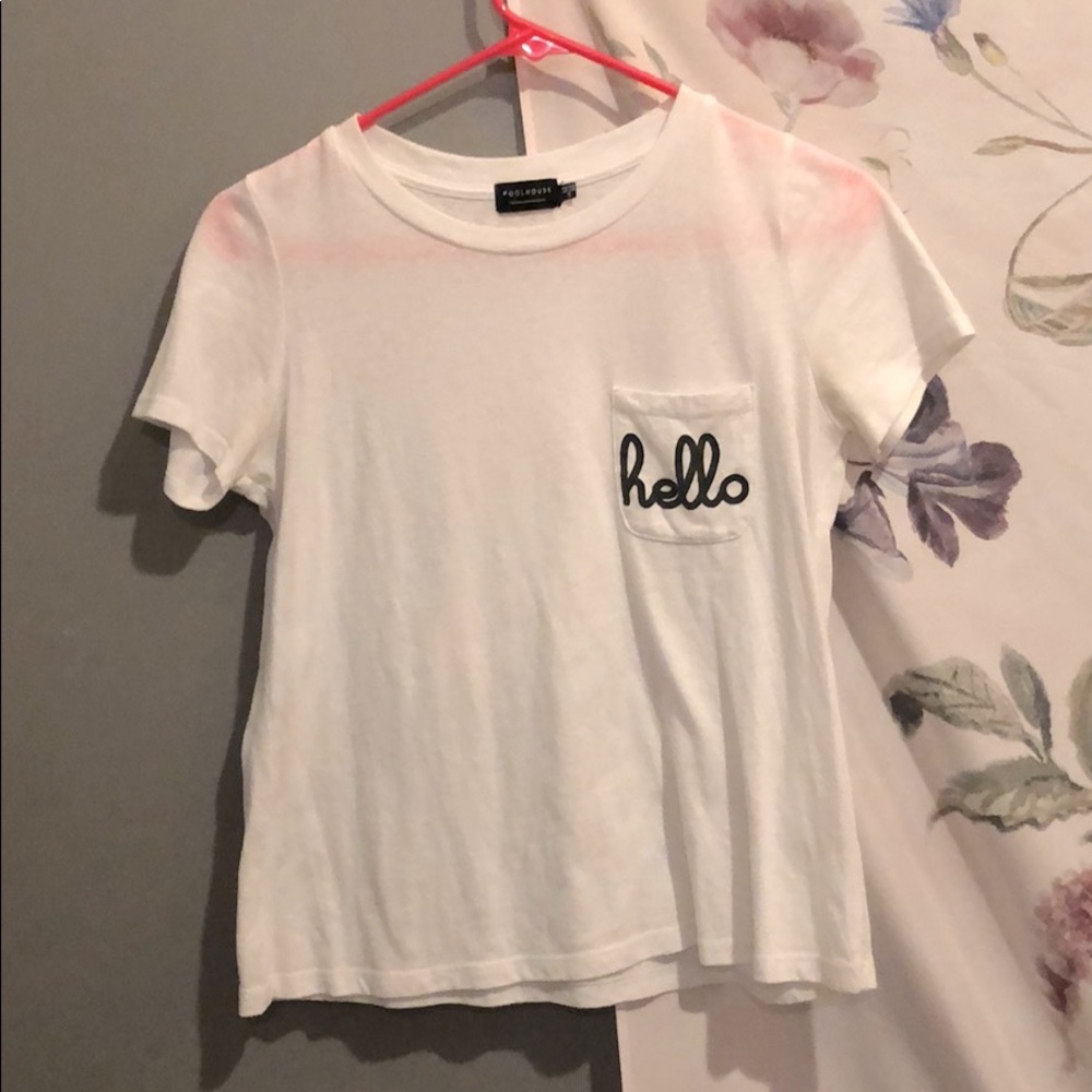 White casual graphic T.